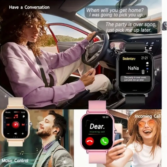 P819 eLuxPro BLACK Edition HD Smart Watch Wireless Call 100 Fitness Modes - Picture 3 of 4